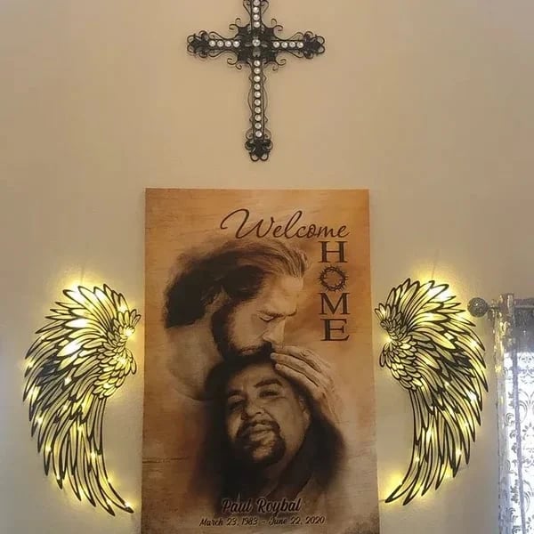 ✨1 PAIR ANGEL WINGS METAL WALL ART WITH LED LIGHTS-🎁GIFT TO HER - Image 2