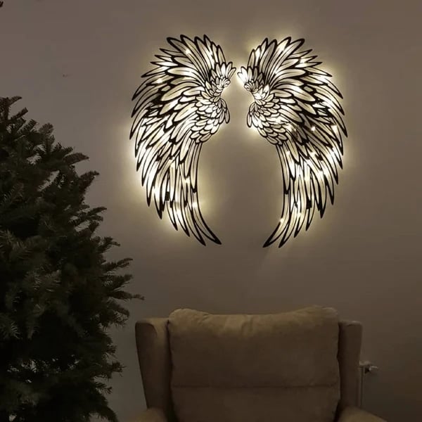 ✨1 PAIR ANGEL WINGS METAL WALL ART WITH LED LIGHTS-🎁GIFT TO HER - Image 3