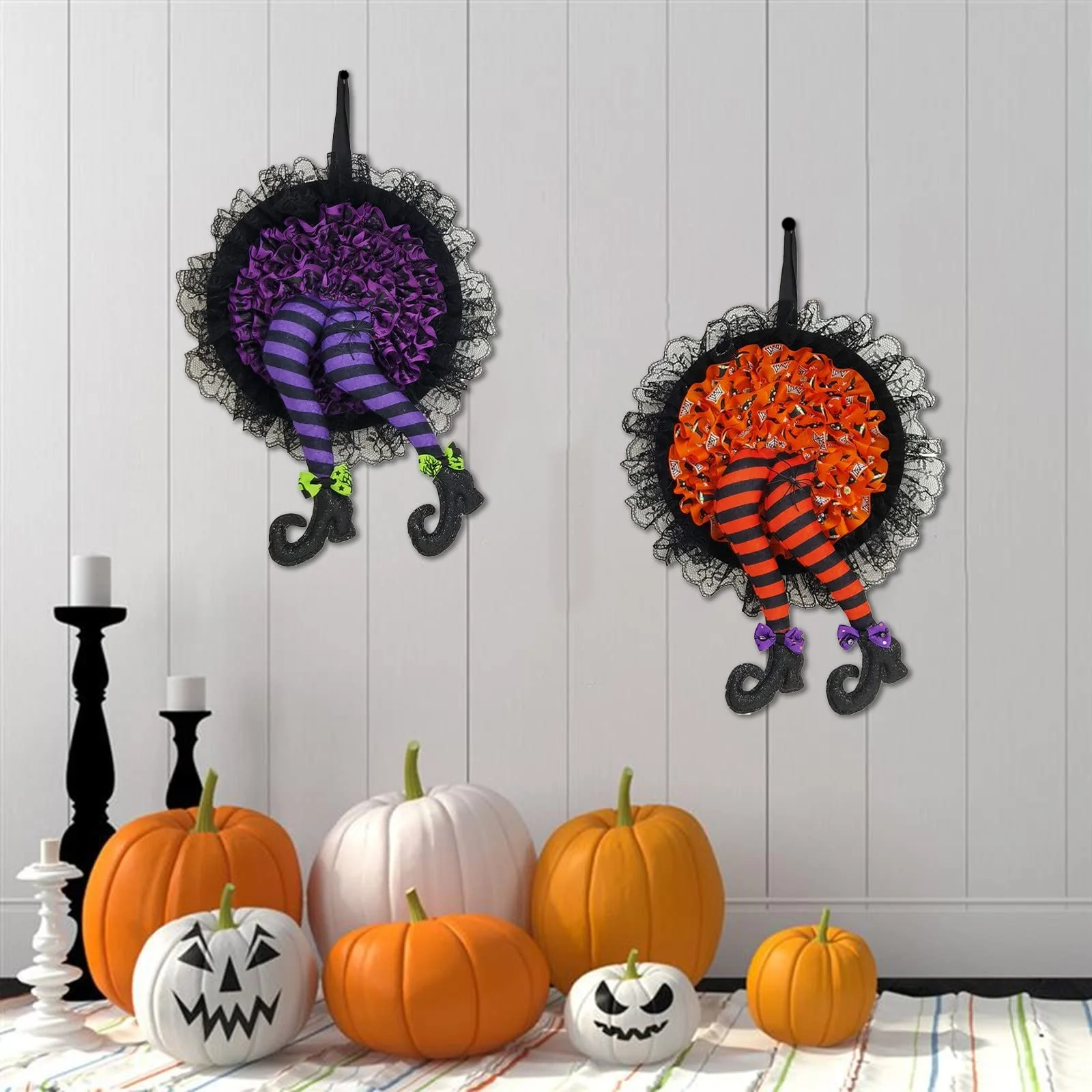 Halloween Witch Long Leg Wreath - Image 3