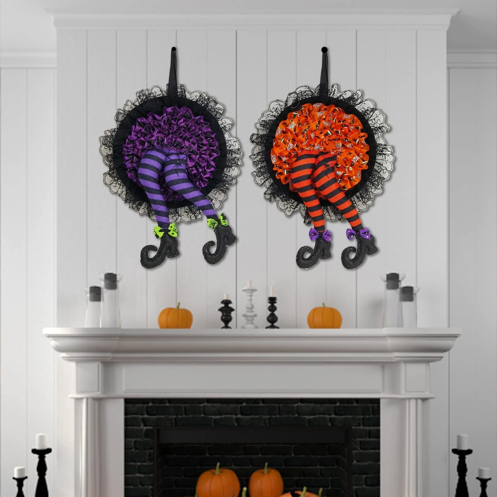 Halloween Witch Long Leg Wreath - Image 4