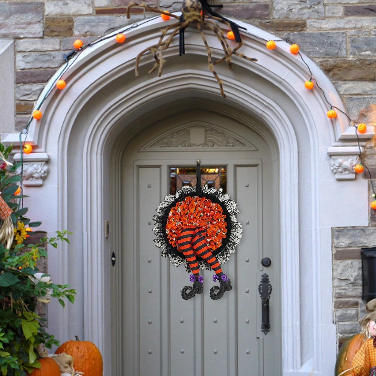 Halloween Witch Long Leg Wreath - Image 6