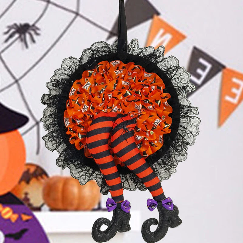 Halloween Witch Long Leg Wreath - Image 7