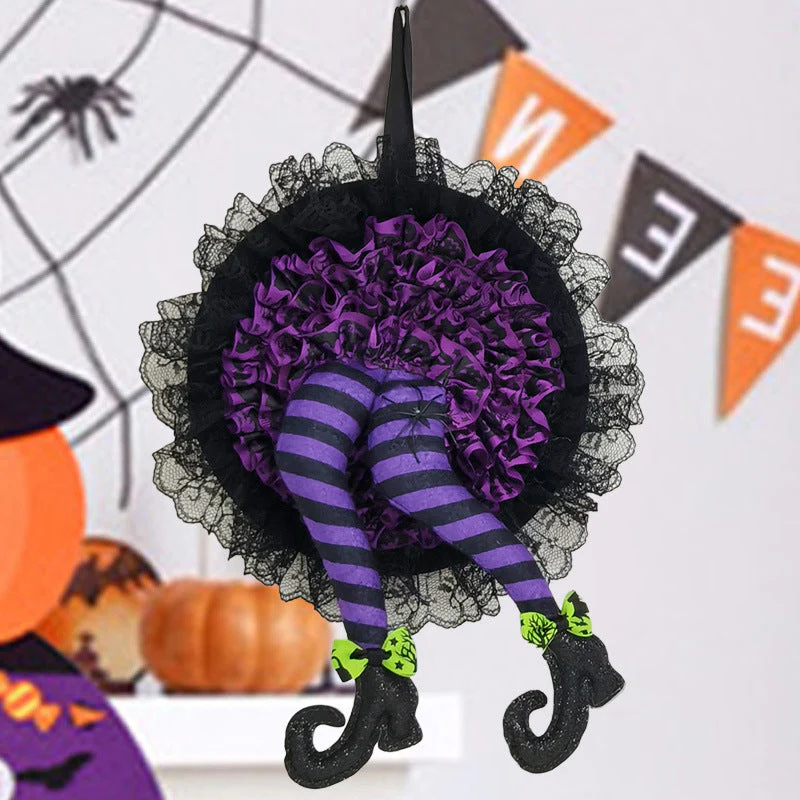 Halloween Witch Long Leg Wreath - Image 8
