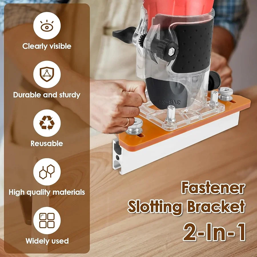 š„2-in-1 Woodworking Trimmer Slotting Auxiliary Positioning Bracket - Image 2