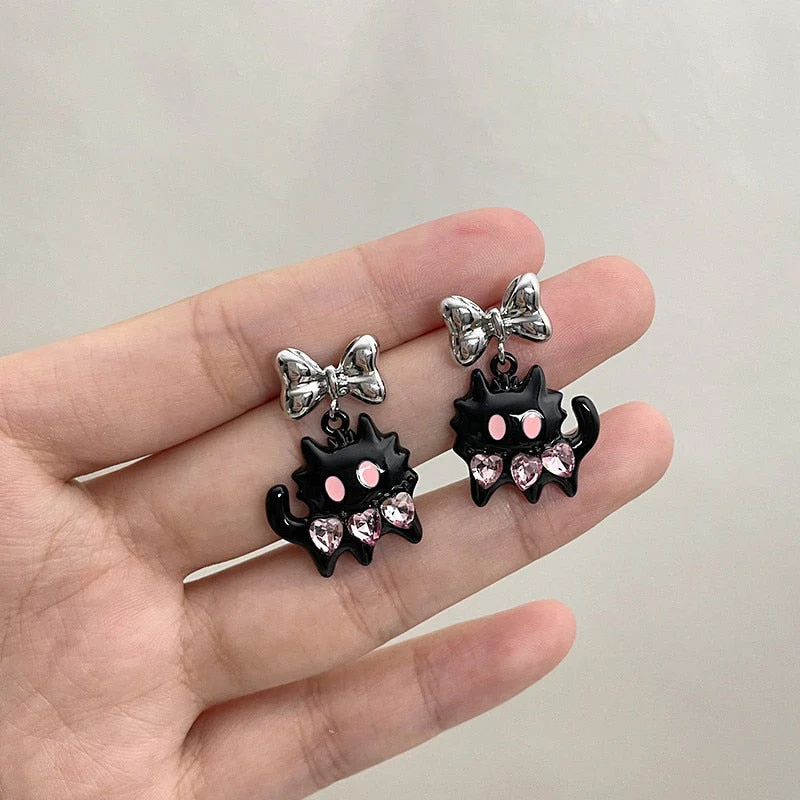 2024 New Funny Small Black Cat Earring for Women Girl Fashion Cute Animal Earrings Fashion Party Jewelry Gifts Wholesale - Image 12