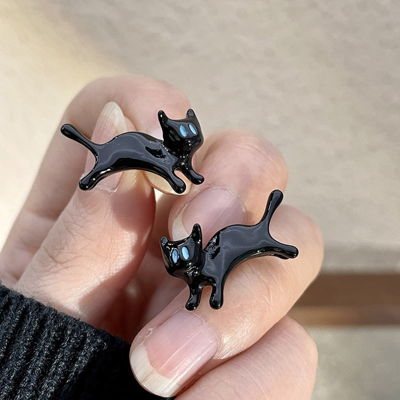2024 New Funny Small Black Cat Earring for Women Girl Fashion Cute Animal Earrings Fashion Party Jewelry Gifts Wholesale - Image 16