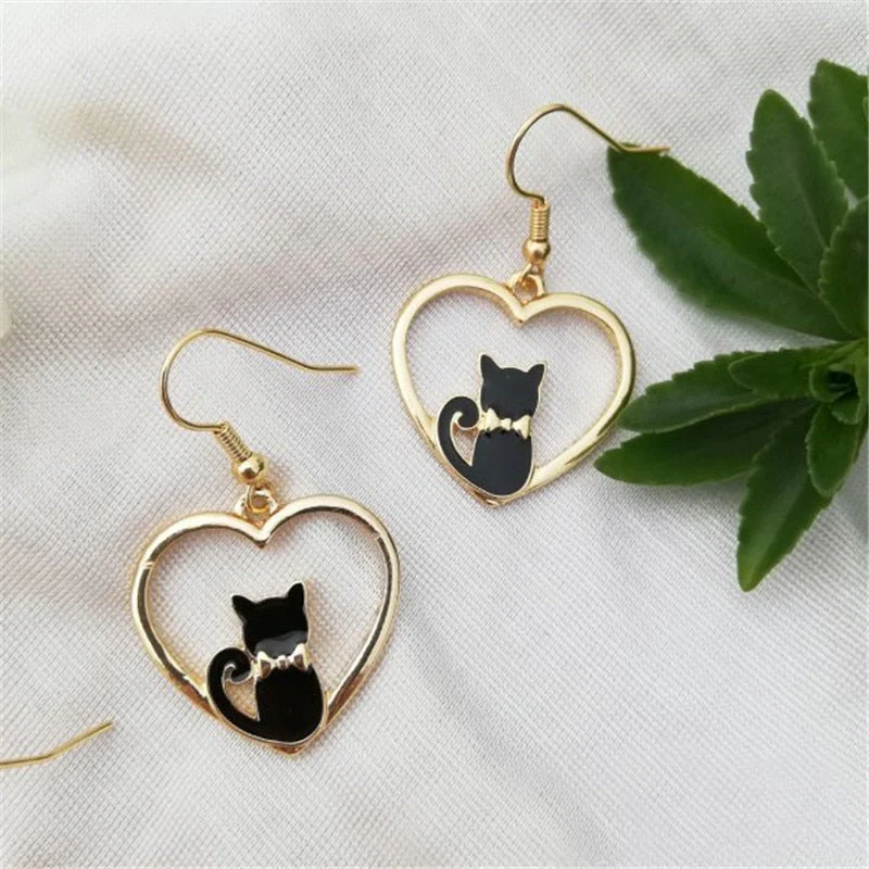 2024 New Funny Small Black Cat Earring for Women Girl Fashion Cute Animal Earrings Fashion Party Jewelry Gifts Wholesale - Image 2