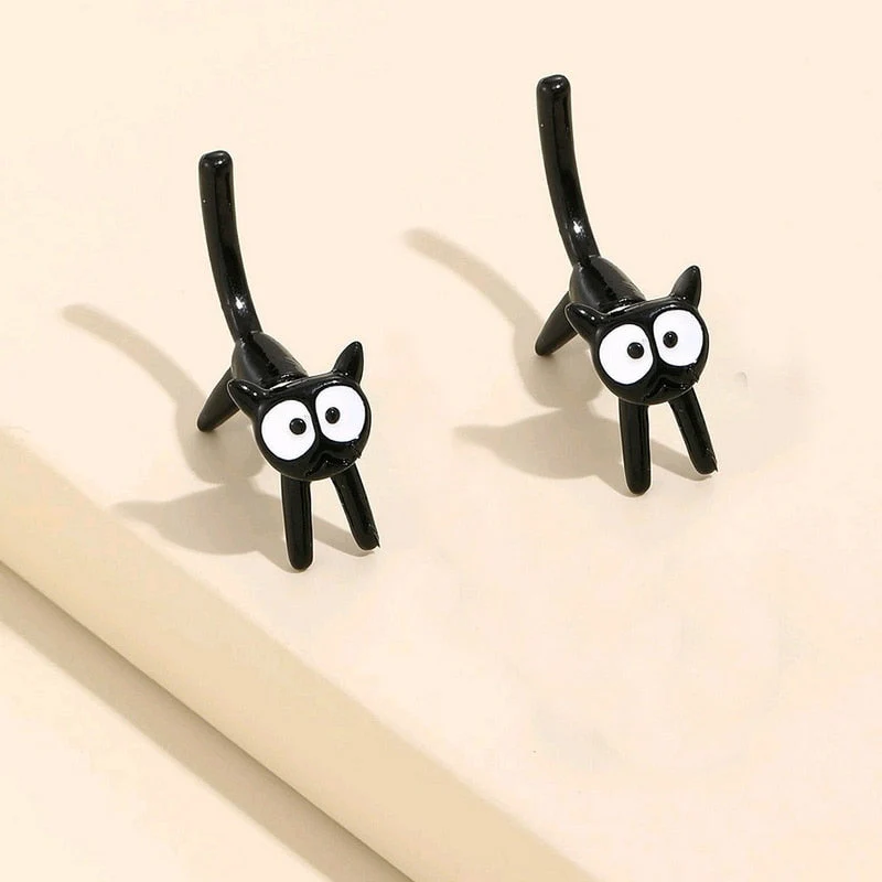2024 New Funny Small Black Cat Earring for Women Girl Fashion Cute Animal Earrings Fashion Party Jewelry Gifts Wholesale - Image 23