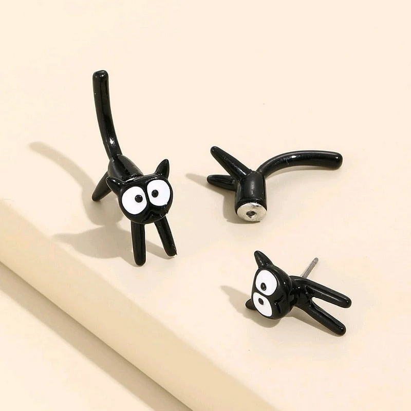 2024 New Funny Small Black Cat Earring for Women Girl Fashion Cute Animal Earrings Fashion Party Jewelry Gifts Wholesale - Image 24