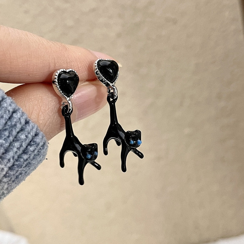 2024 New Funny Small Black Cat Earring for Women Girl Fashion Cute Animal Earrings Fashion Party Jewelry Gifts Wholesale - Image 9