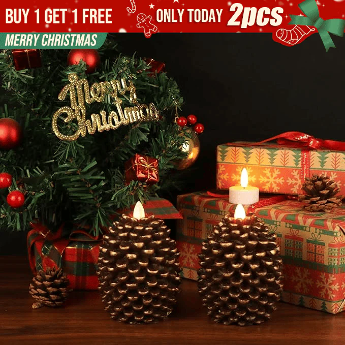 🎅Last Day 49% Off🔥Flameless Pinecone Candles Battery Operated with 6 Hour Timer - Image 12
