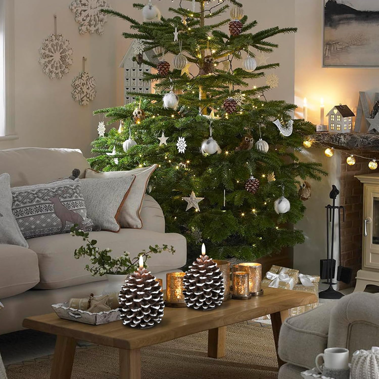 🎅Last Day 49% Off🔥Flameless Pinecone Candles Battery Operated with 6 Hour Timer - Image 7