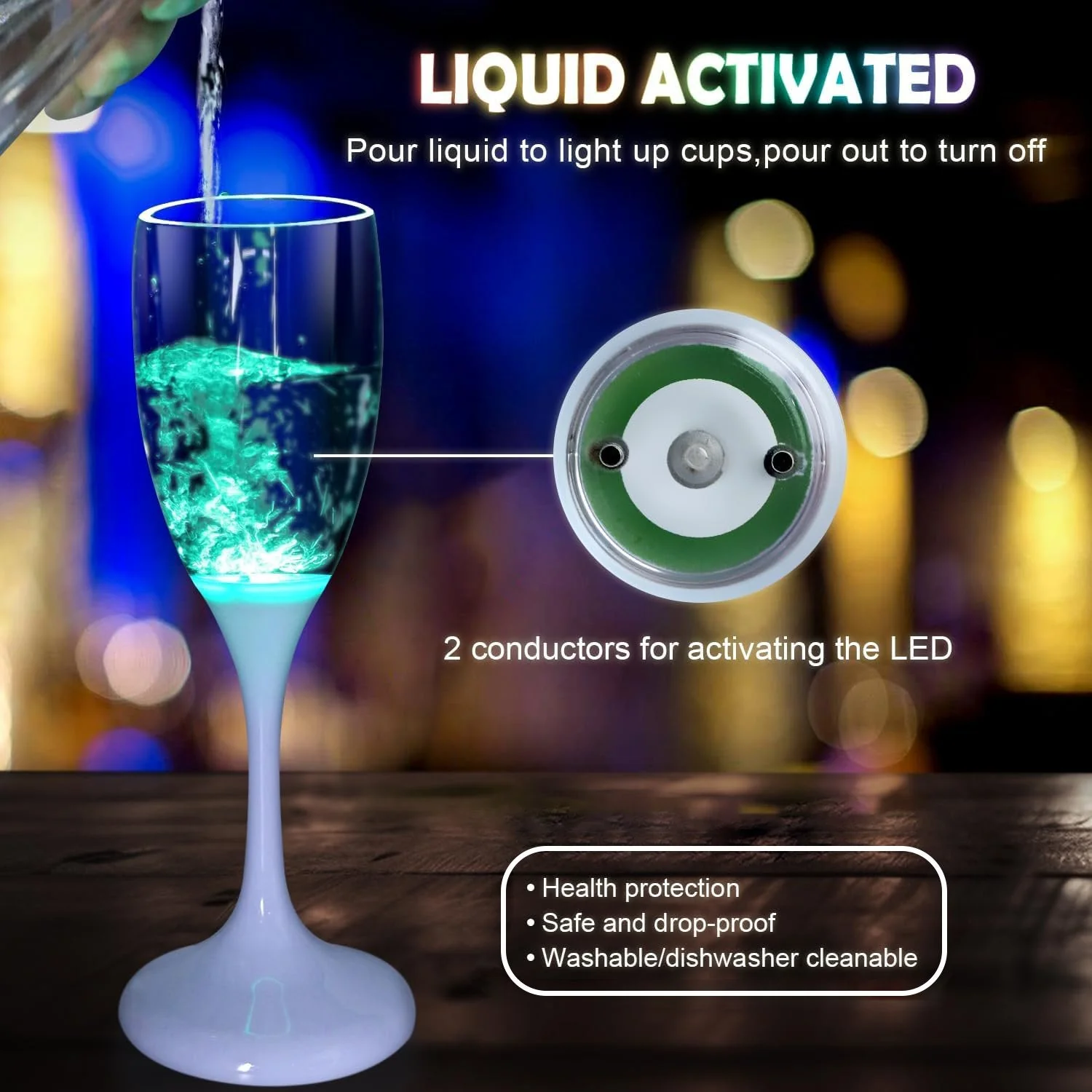 LED Light Up Cups Wine Champagne Glass - Image 4