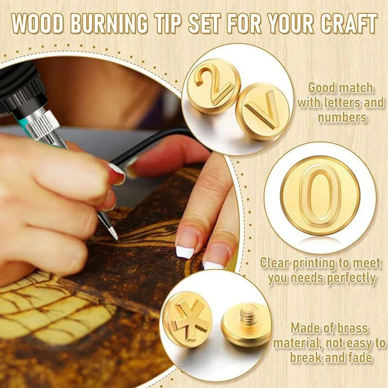 26 Letters Copper Mold-DIY Wood Burning/Carving Set - Image 10
