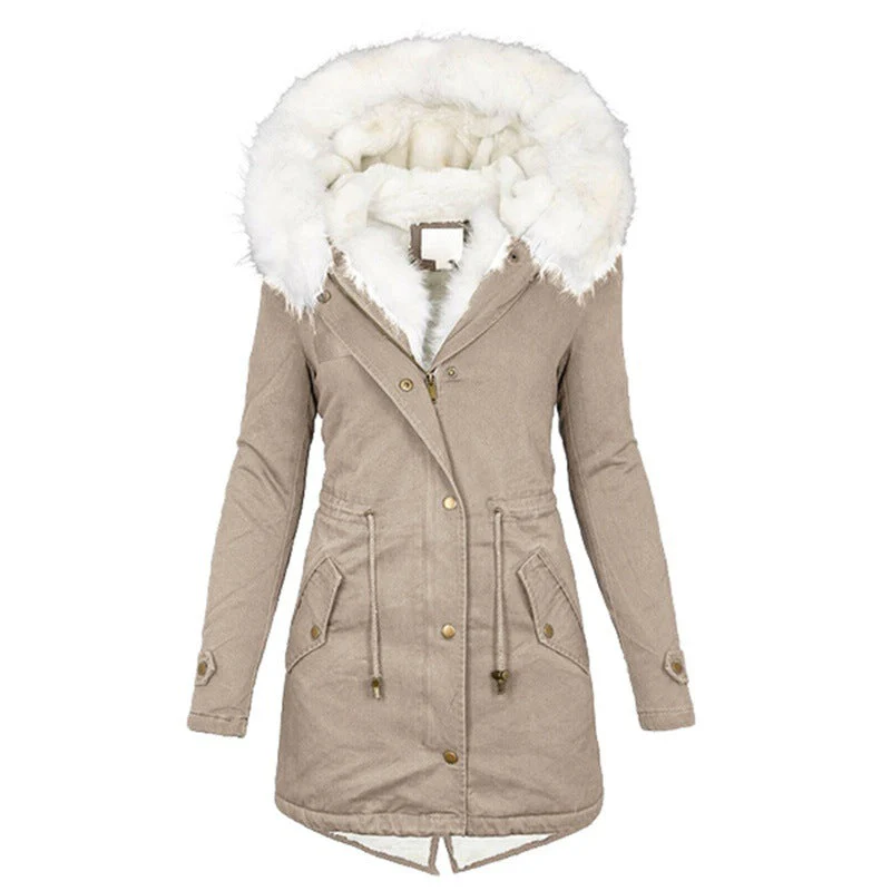 2in1 ladies winter warm jacket leather coat - Image 2