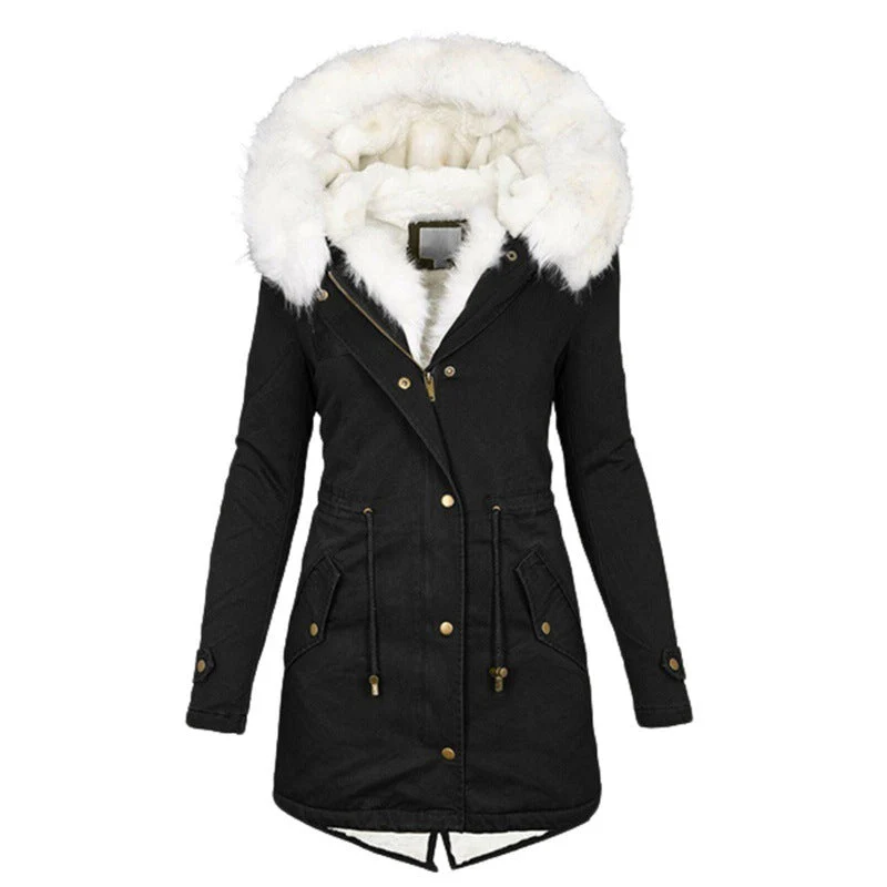 2in1 ladies winter warm jacket leather coat - Image 4