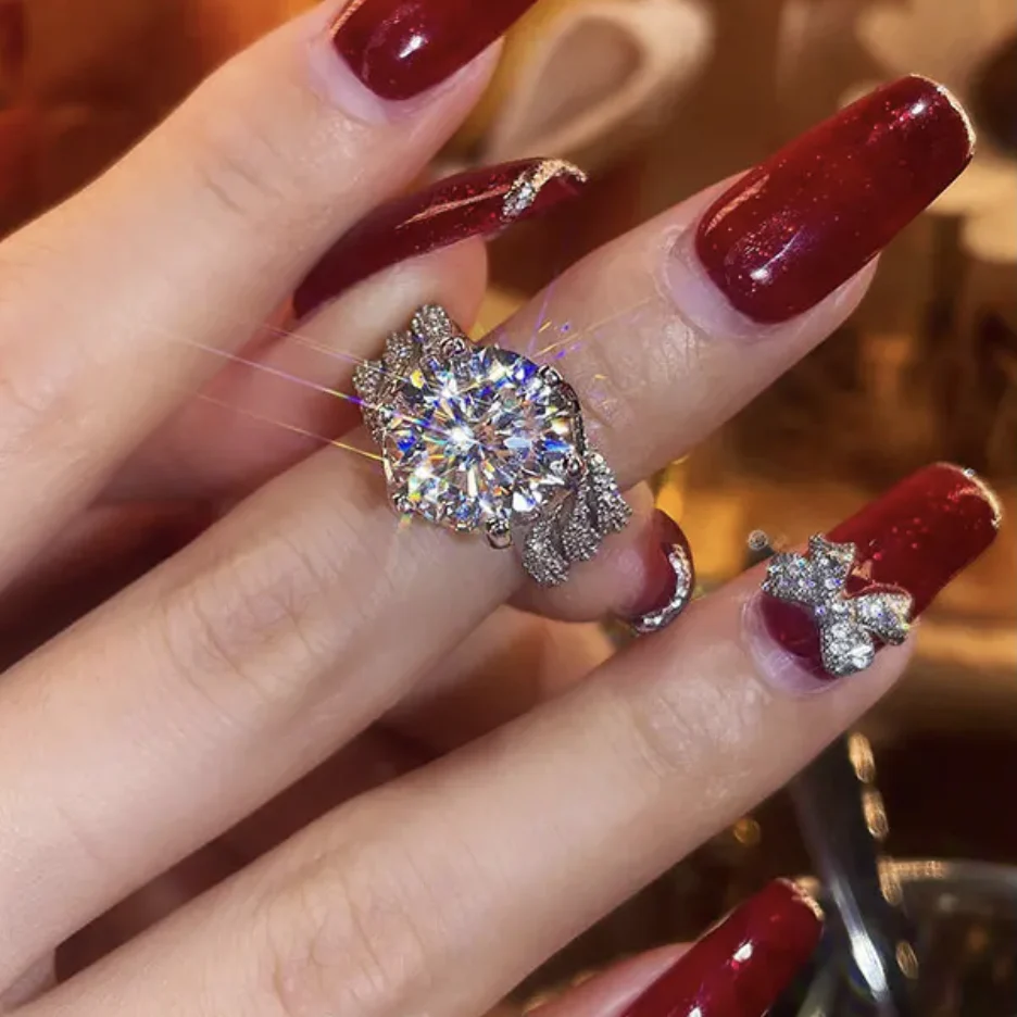 3-Carat Super Flash Moissanite Ring - Image 3