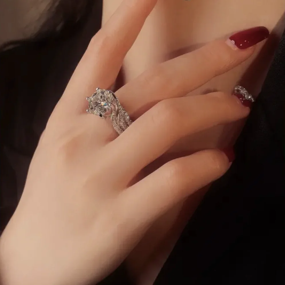 3-Carat Super Flash Moissanite Ring - Image 4