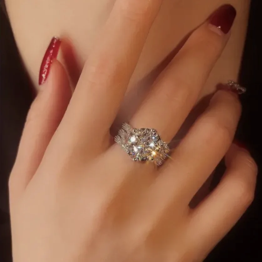 3-Carat Super Flash Moissanite Ring - Image 5