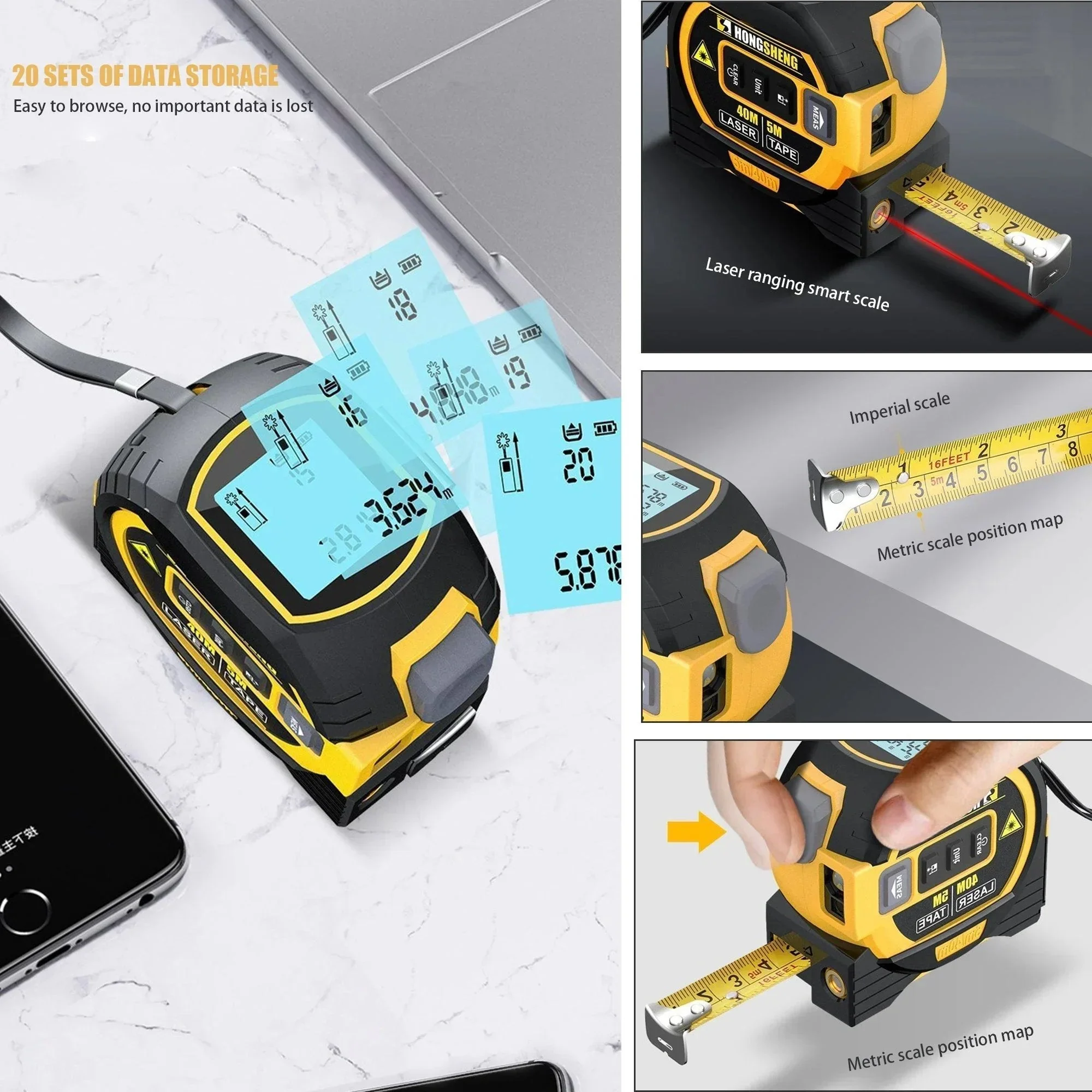 Made in Germany-Measurin Sight 3-In-1 Infrared Laser Tape Measuring - Image 3