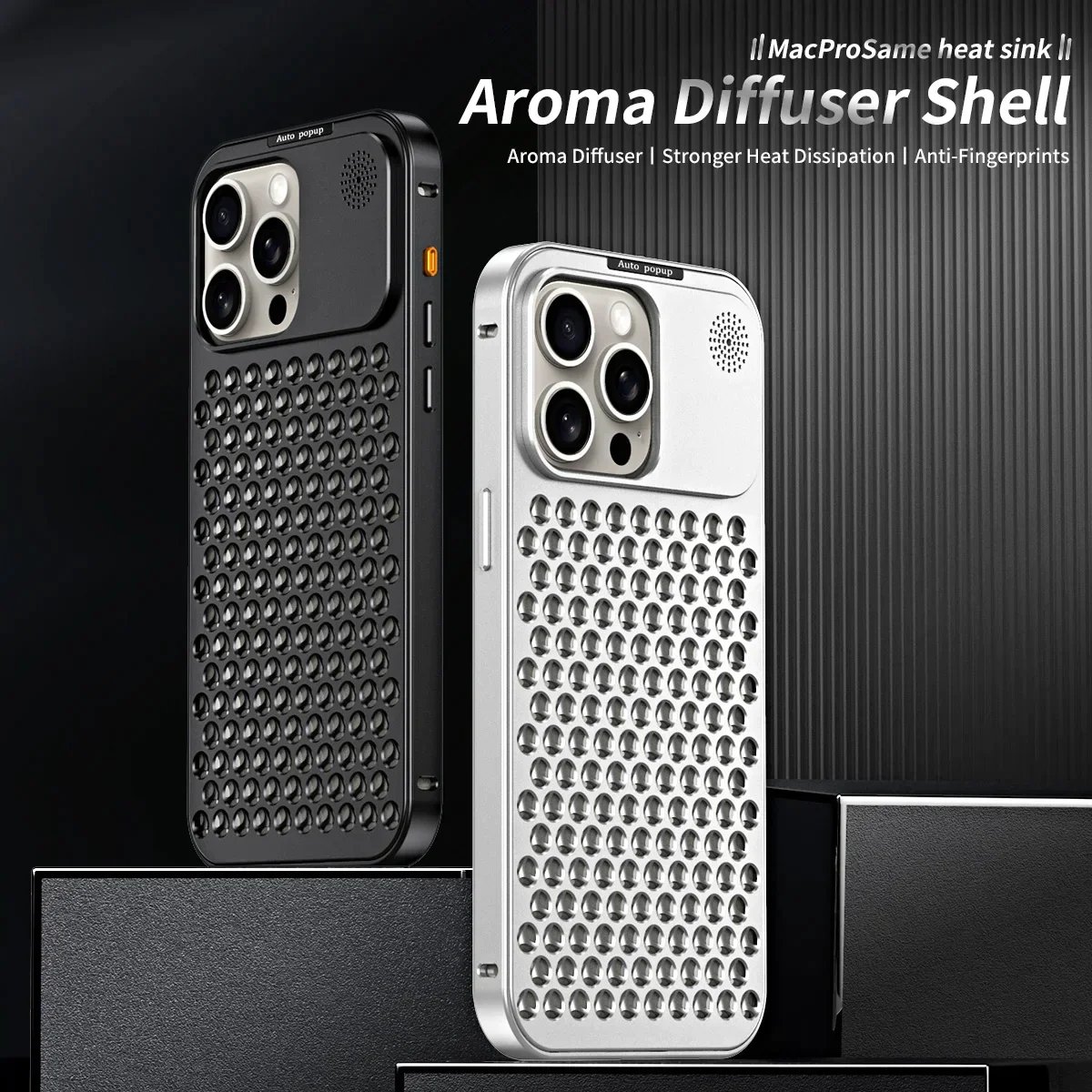 Breathable Perfume Aluminum alloy Heat Dissipation Phone Case For iPhone 16 15 14 13 12 Pro Max Plus Detachable Cover - Image 2