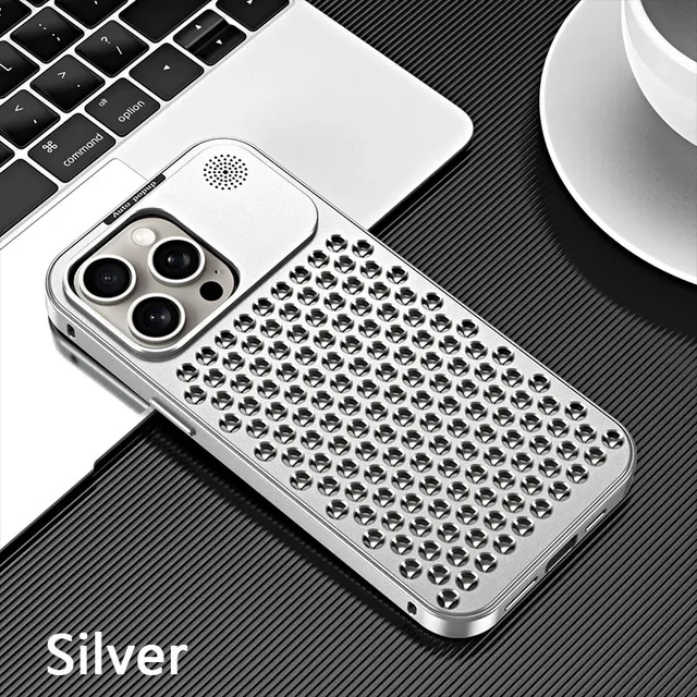 Breathable Perfume Aluminum alloy Heat Dissipation Phone Case For iPhone 16 15 14 13 12 Pro Max Plus Detachable Cover - Image 9