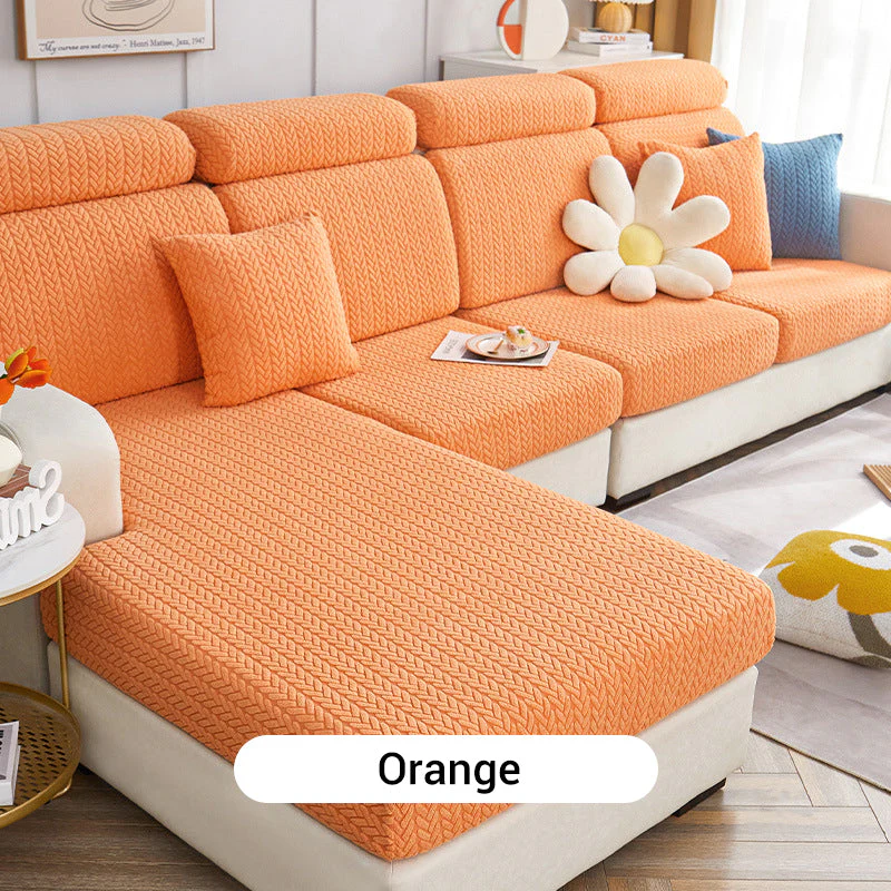3D Jacquard Stretch Full Wrap Sofa Cover - Image 3