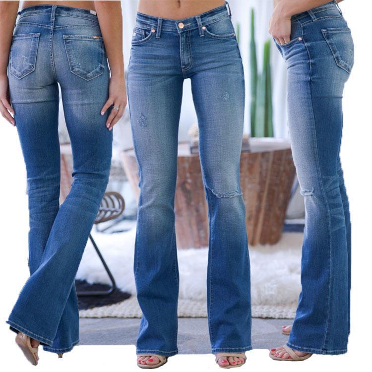 70s Stretch Hip Hugger Street Style Bootcut Jeans - Image 12