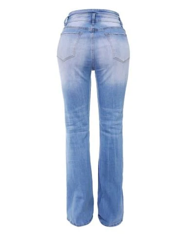 90s Vintage Button Fly High Waist Flare Leg Jeans - Image 12