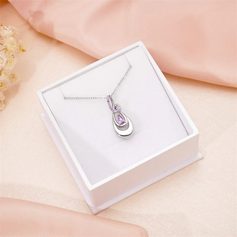 925 Sterling Silver Ash Necklace Crystal Teardrop CZ Keepsake Pendant Infinity Urn Necklace for Ashes Cremation Jewelry - Image 10