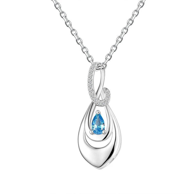 925 Sterling Silver Ash Necklace Crystal Teardrop CZ Keepsake Pendant Infinity Urn Necklace for Ashes Cremation Jewelry - Image 14