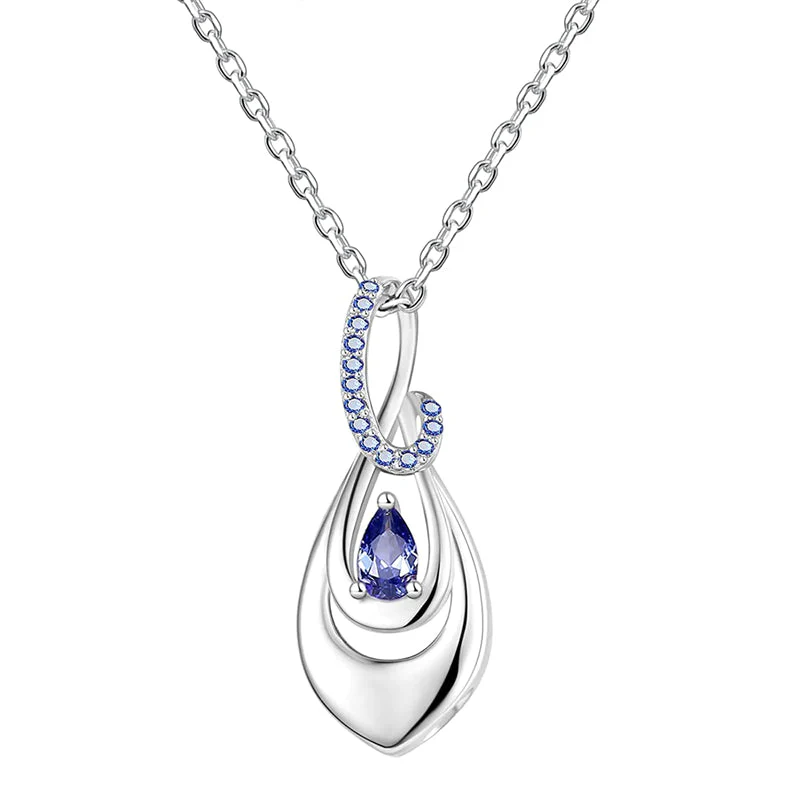 925 Sterling Silver Ash Necklace Crystal Teardrop CZ Keepsake Pendant Infinity Urn Necklace for Ashes Cremation Jewelry - Image 15