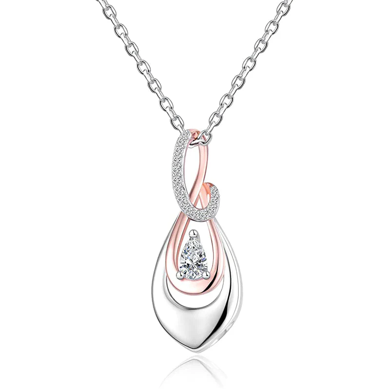 925 Sterling Silver Ash Necklace Crystal Teardrop CZ Keepsake Pendant Infinity Urn Necklace for Ashes Cremation Jewelry - Image 16