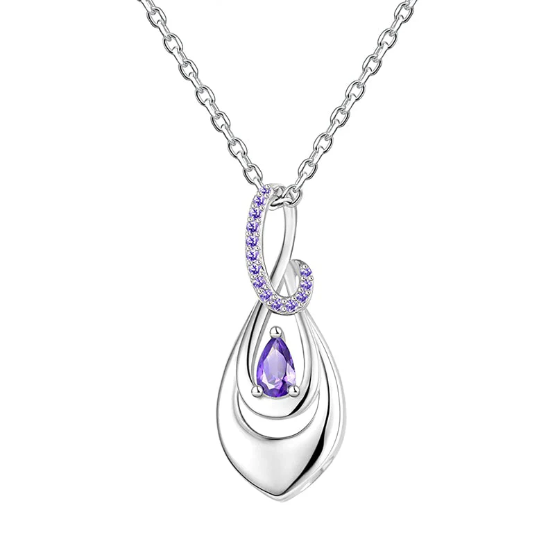 925 Sterling Silver Ash Necklace Crystal Teardrop CZ Keepsake Pendant Infinity Urn Necklace for Ashes Cremation Jewelry - Image 18