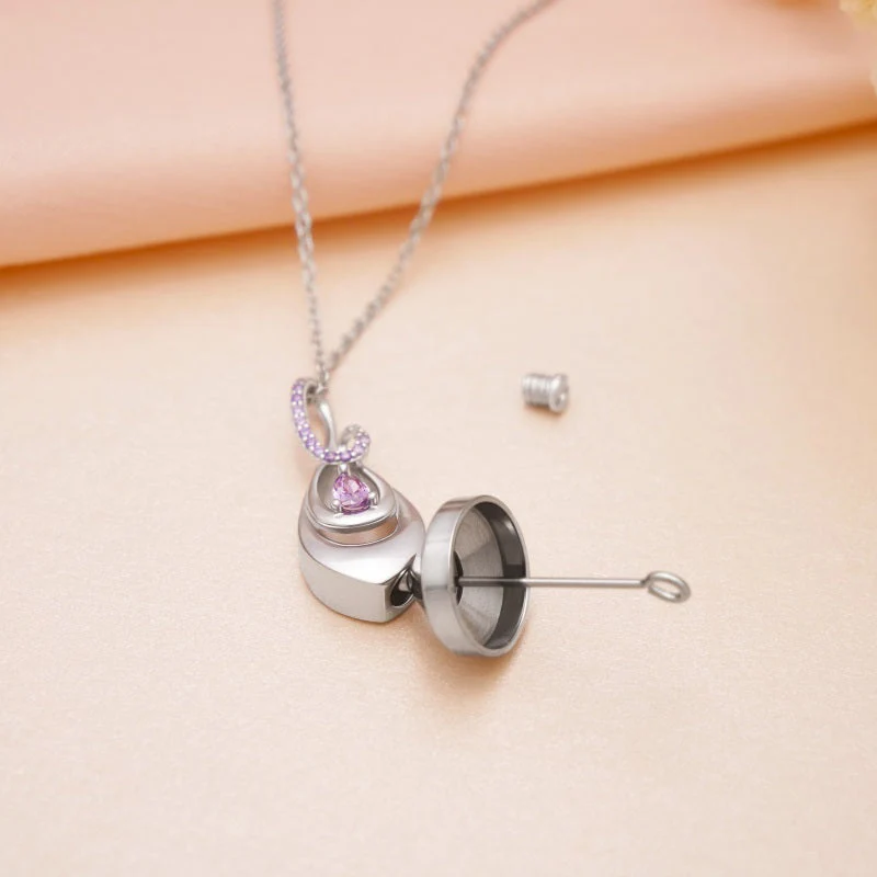 925 Sterling Silver Ash Necklace Crystal Teardrop CZ Keepsake Pendant Infinity Urn Necklace for Ashes Cremation Jewelry - Image 5