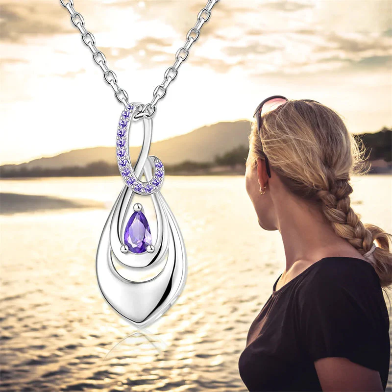 925 Sterling Silver Ash Necklace Crystal Teardrop CZ Keepsake Pendant Infinity Urn Necklace for Ashes Cremation Jewelry - Image 7