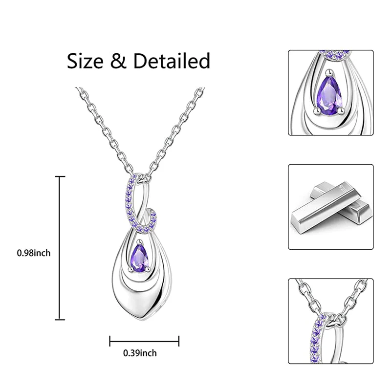 925 Sterling Silver Ash Necklace Crystal Teardrop CZ Keepsake Pendant Infinity Urn Necklace for Ashes Cremation Jewelry - Image 9