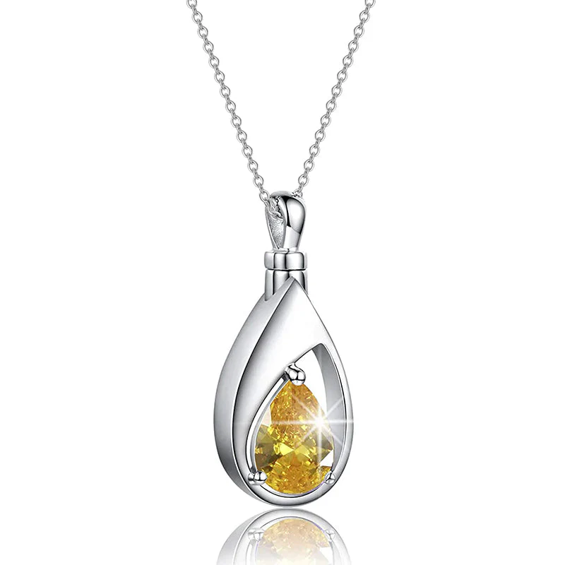 Sterling Silver Cremation Jewelry Memorial CZ Teardrop Ashes Keepsake Urns Pendant Necklace Ashes Jewelry Gifts Urn Necklace - Image 15
