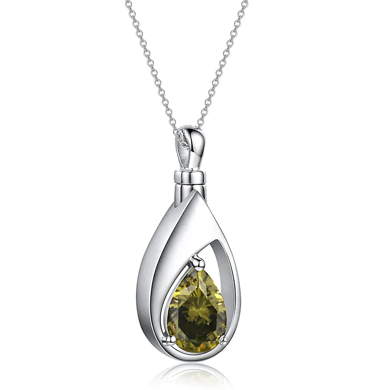 Sterling Silver Cremation Jewelry Memorial CZ Teardrop Ashes Keepsake Urns Pendant Necklace Ashes Jewelry Gifts Urn Necklace - Image 16