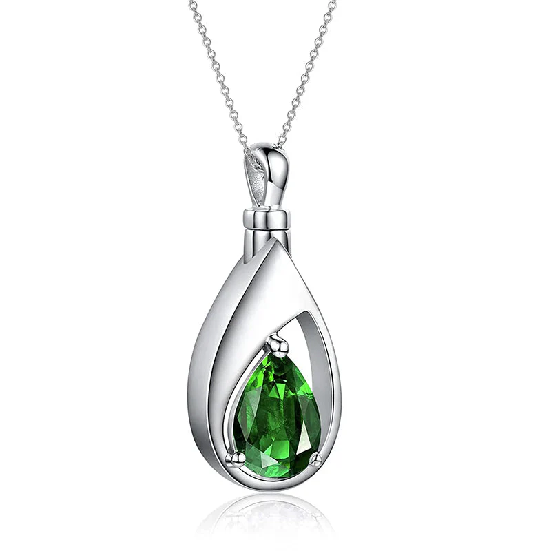 Sterling Silver Cremation Jewelry Memorial CZ Teardrop Ashes Keepsake Urns Pendant Necklace Ashes Jewelry Gifts Urn Necklace - Image 20
