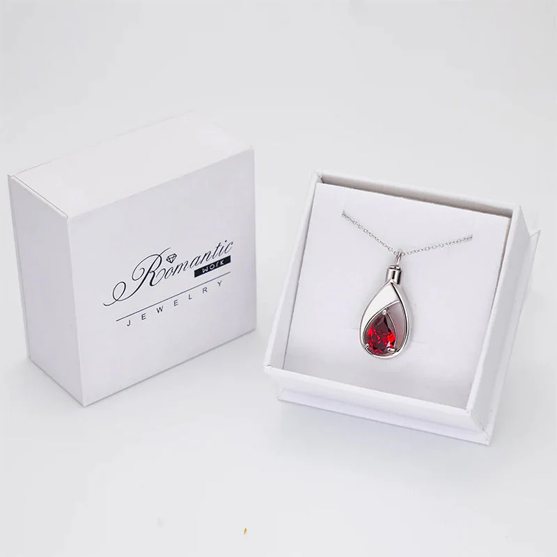 Sterling Silver Cremation Jewelry Memorial CZ Teardrop Ashes Keepsake Urns Pendant Necklace Ashes Jewelry Gifts Urn Necklace - Image 9