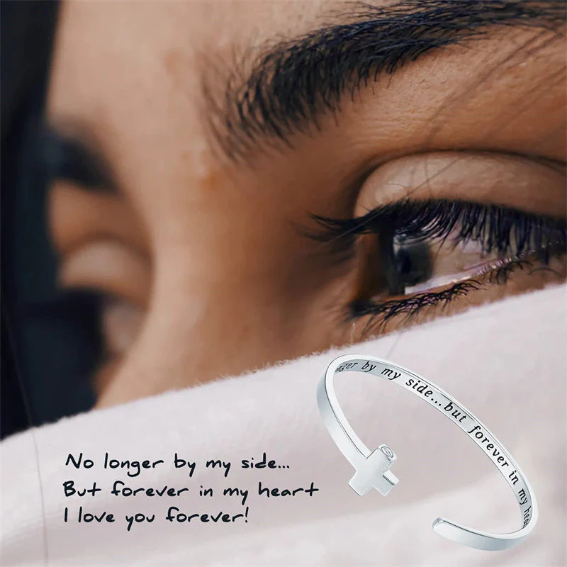 925 Sterling Silver Cross Urn Bracelet for Ashes Adjustable Cross Cuff Bangle Memorial - Image 3
