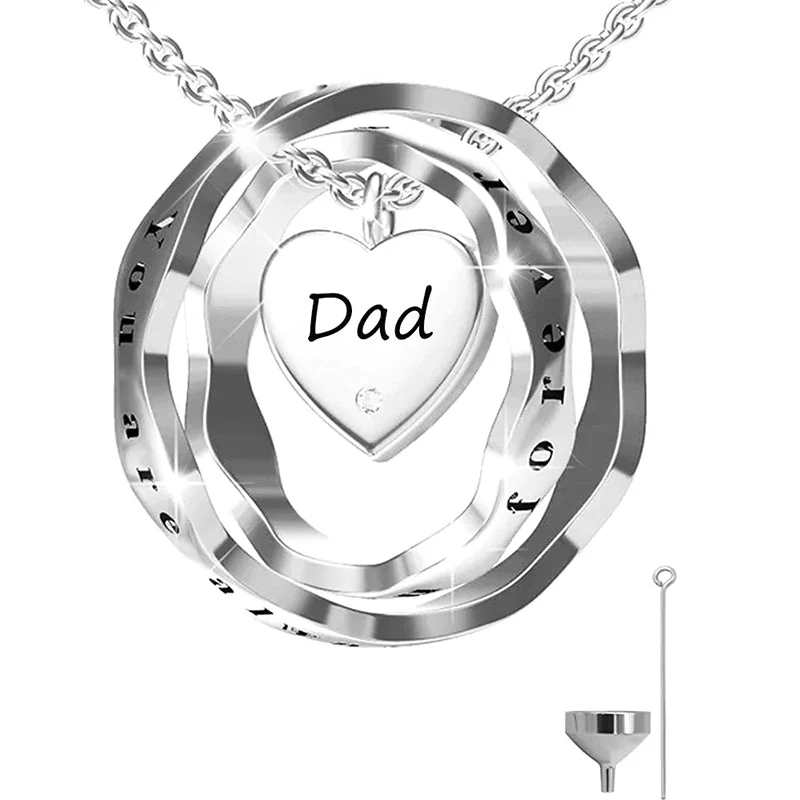 925 Sterling Silver Keepsake Jewelry Cremation Pendant Urn Necklace For Ashes You Are Always In My Heart I Love You Forever - Image 58