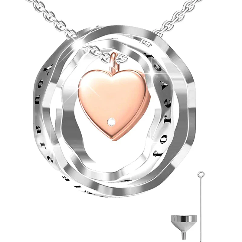 925 Sterling Silver Keepsake Jewelry Cremation Pendant Urn Necklace For Ashes You Are Always In My Heart I Love You Forever - Image 69