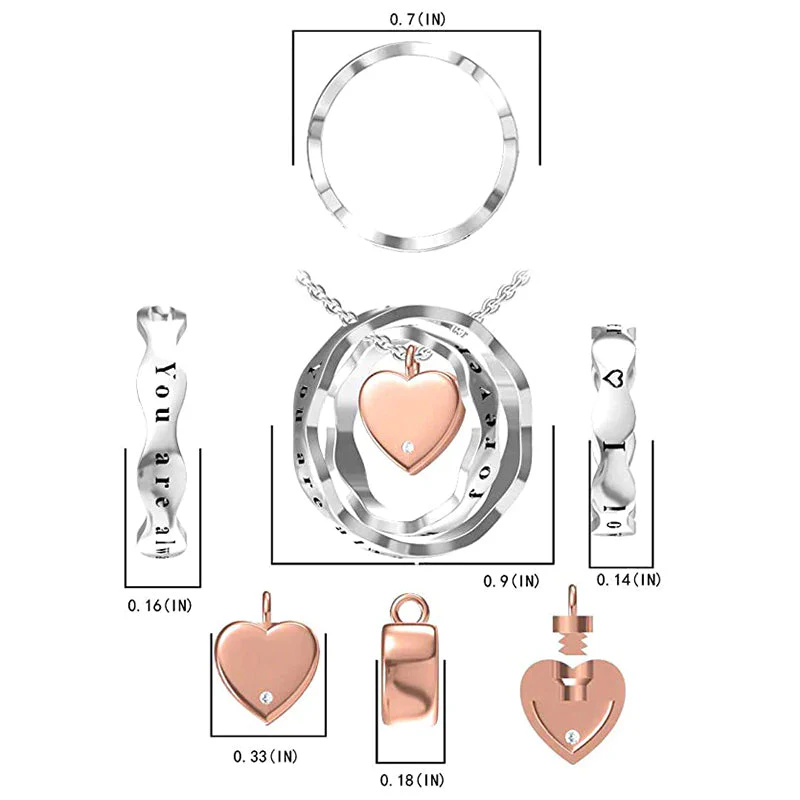 925 Sterling Silver Keepsake Jewelry Cremation Pendant Urn Necklace For Ashes You Are Always In My Heart I Love You Forever - Image 8