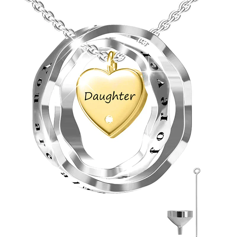 925 Sterling Silver Keepsake Jewelry Cremation Pendant Urn Necklace For Ashes You Are Always In My Heart I Love You Forever - Image 84