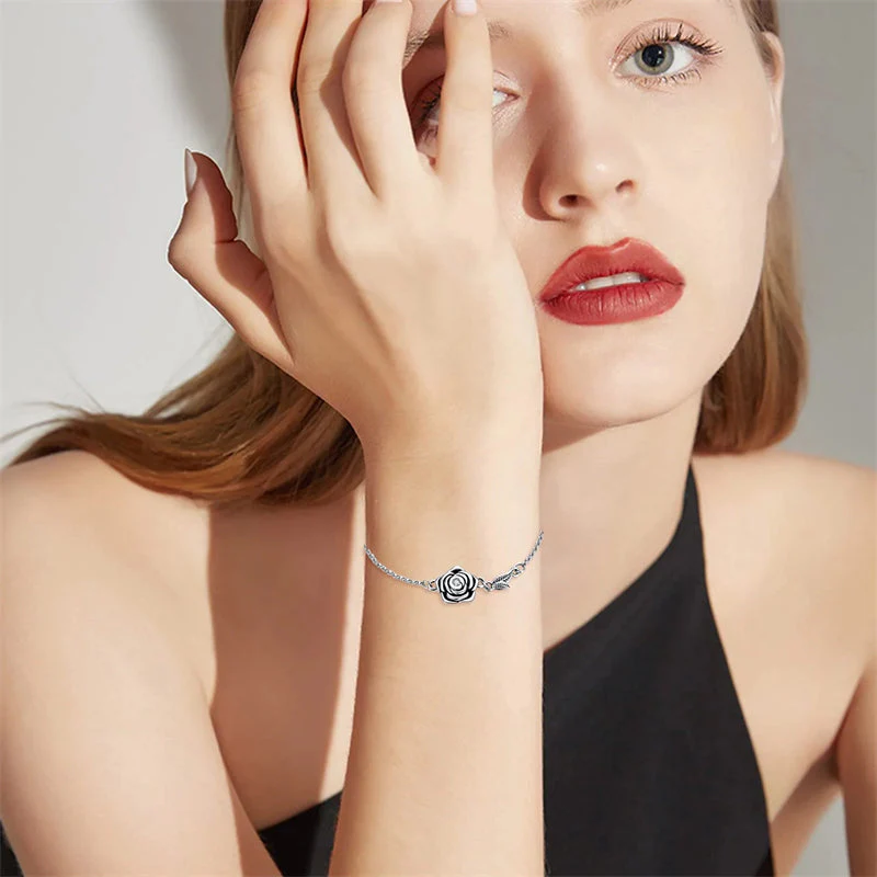 925 Sterling Silver Rose Flower Urn Bracelet for Loved Ones Ashes Cremation Keepsake Bracelet Memorial Jewelry Gift for Women - Image 3