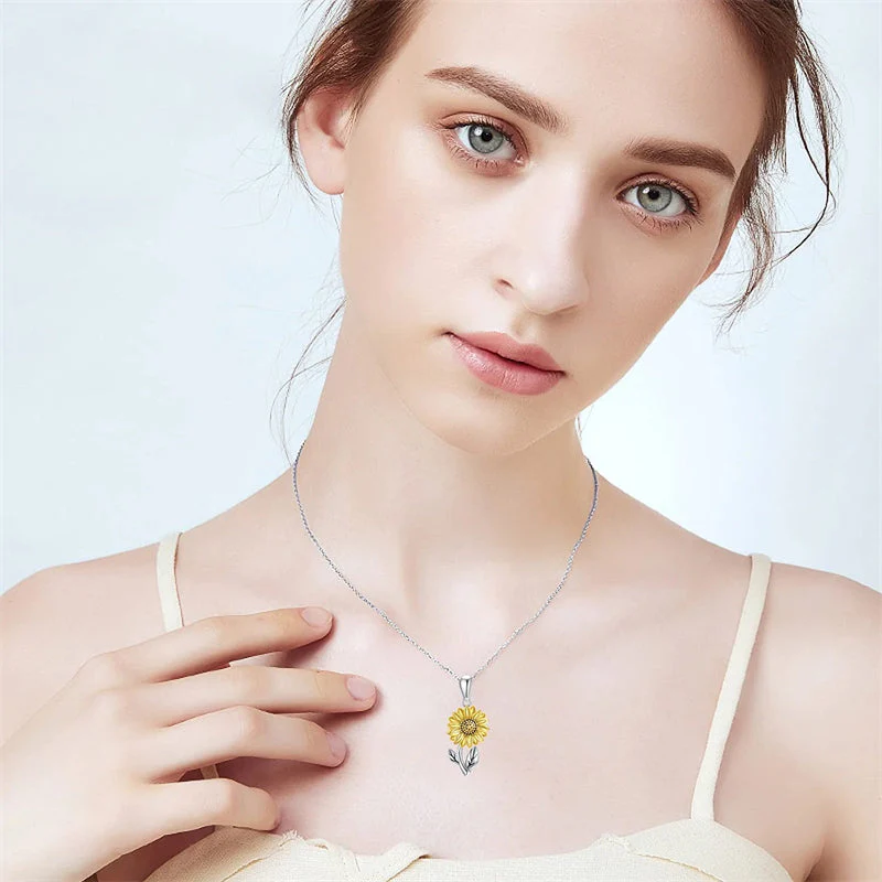 925 Sterling Silver Sunflower Daisy Urn Necklace Keepsake Ashes Cremation Hair Memorial Jewelry - Image 12
