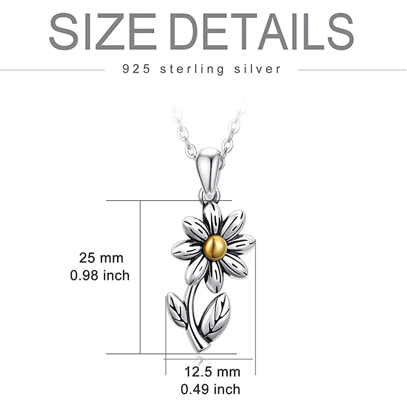 925 Sterling Silver Sunflower Daisy Urn Necklace Keepsake Ashes Cremation Hair Memorial Jewelry - Image 16