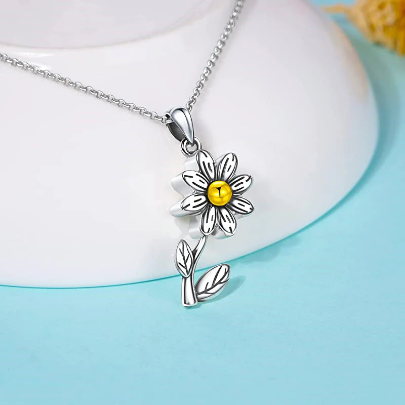 925 Sterling Silver Sunflower Daisy Urn Necklace Keepsake Ashes Cremation Hair Memorial Jewelry - Image 17